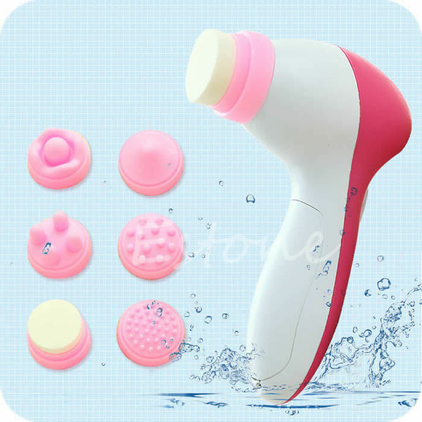 Cleansing Massager 6 In 1 Smoothing Body Face Skin Care Facial Beauty Massager