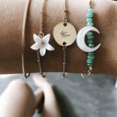 4pcs/set Retro Lily Flower Bracelet Boho Moon Women Charm Bangle Jewelry