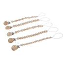 Baby Toddler Dummy Pacifier Soother Nipple Shield Wood Chain Clip Holder