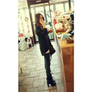 Womens Loose Casual Asymmetric Hem Long Sleeve Cotton Swing T-shirt Tops