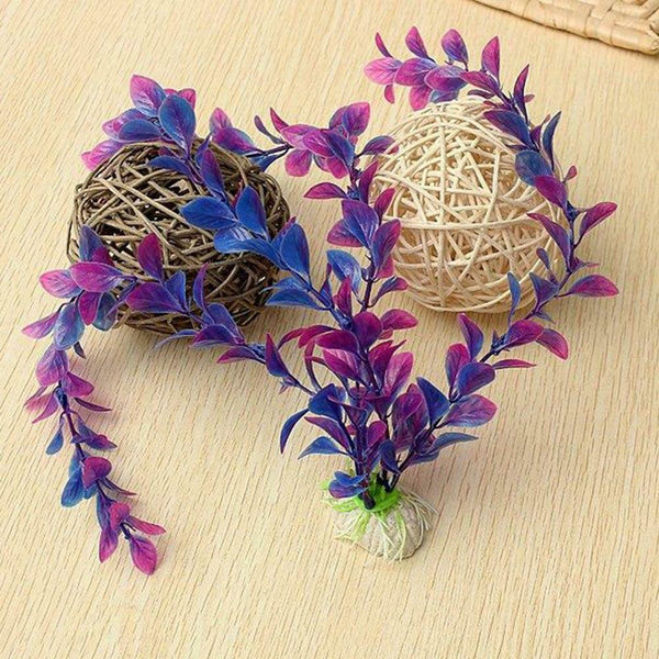 Fish Tank Aquarium Ornament Decor Artificial Plastic-Underwater-Grass Plant 25cm