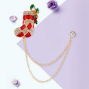 Fashion Brooch Rhinestone Bells Snowman Badges Jacket Xmas Gift (Style 3) A