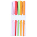 5 Pairs Assorted Color Plastic Chinese Chopsticks 8.7" Long R9Y4