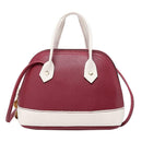 Shoulder Handbags Women Leather Shell Hit Color Crossbody Bags (Wine Red)