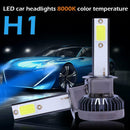 2x Mini LED Car Headlight Bulbs 72W 12000LM 8000K COB Headlamp Bulbs (H1)