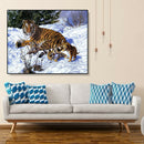 Painting By Numbers Kit DIY Tiger Snow Digital Canvas Oil Art Home Decor