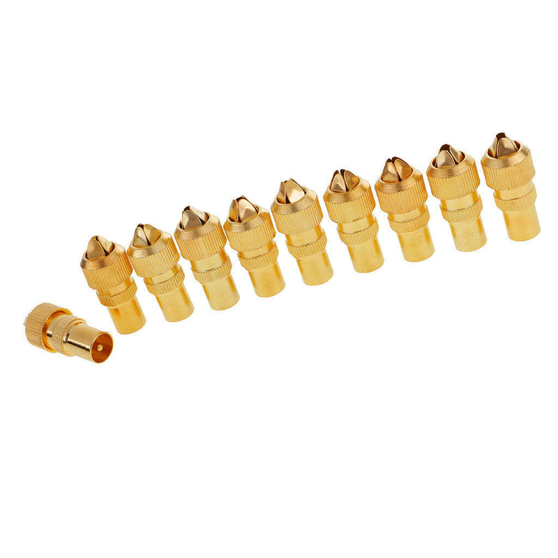 10pcs TV Aerial Male Connectors Coaxial RF Cable Plug Grip End Adapter