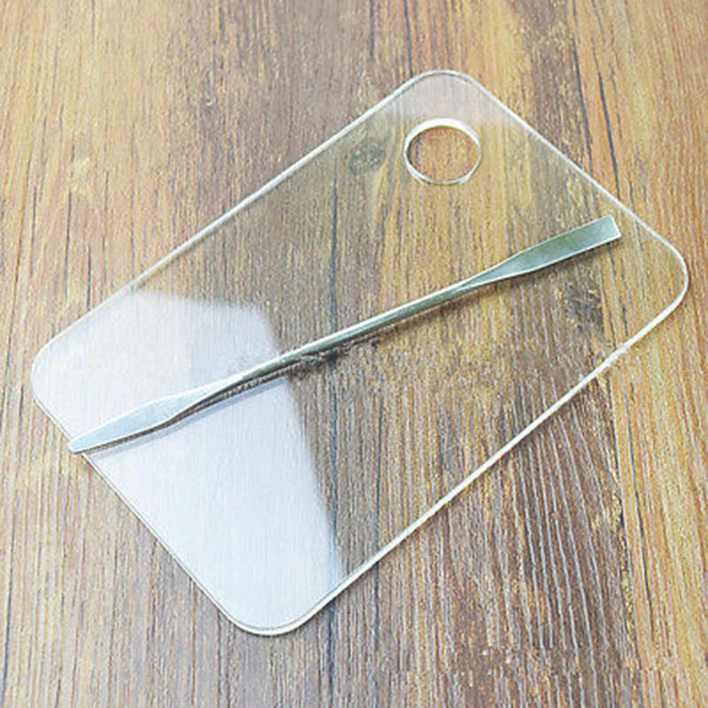Cosmetic Acrylic Makeup Nail Eye Shadow Mixing Palette Stainless Spatula Tool