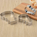 Xmas Snowman Biscuit Mold 3 Set Stainless Steel Plunger Kitchen Home Tools