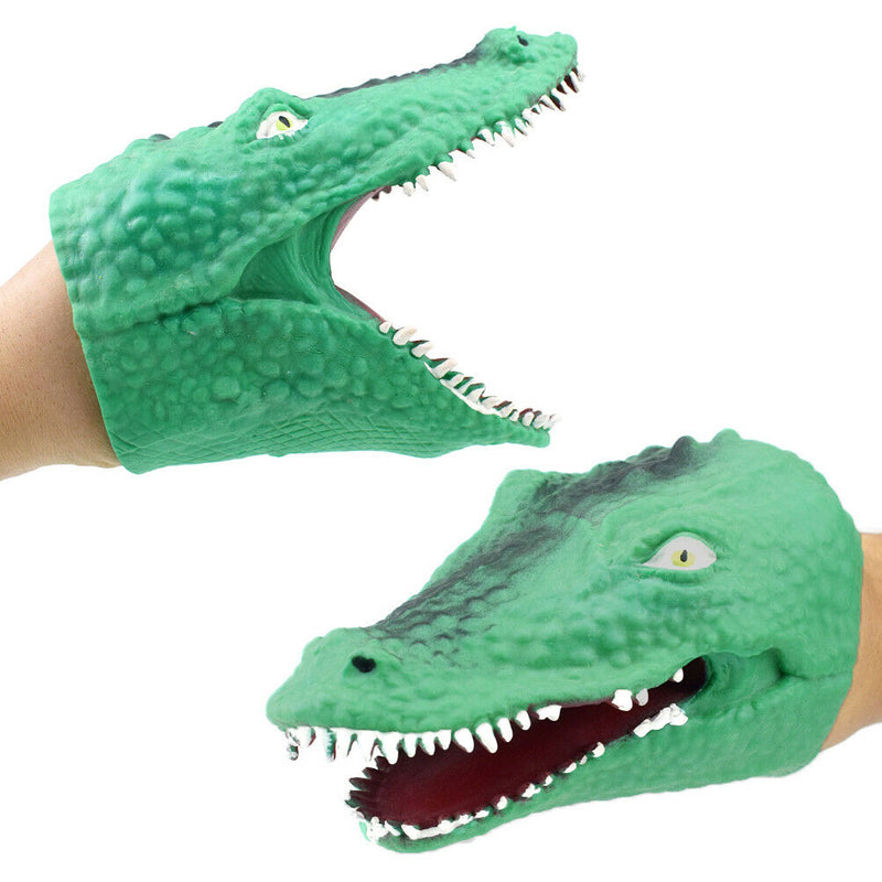 Soft vinyl TPR crocodile hand puppet animal head hand puppets kids Toys gift 3C