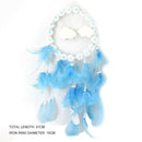LED Flower Cloud Feather Dreamcatcher String Light Decorative Lamp (Blue) A