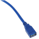 22cm Blue USB 3.0 90 Degree A Male to Female m/f Cable Adapter Connector