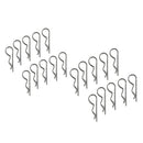 20 Pcs Stainless Steel R Hitch Pin 2x42mm & 1.8x37mm