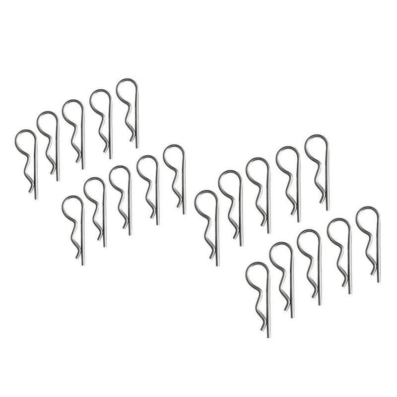 20 Pcs Stainless Steel R Hitch Pin 2x42mm & 1.8x37mm