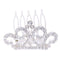 Princess Crystal Crown Mini Hair Comb Tiara for Wedding Bridal Headpiece
