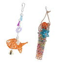 Set Of 2 Parrots Chewing Forgaing Toys Rattan Toys
