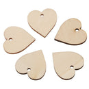 50pcs Hearts - Wooden Blank Craft Embellishment - Heart Decoration 30mm K5M1