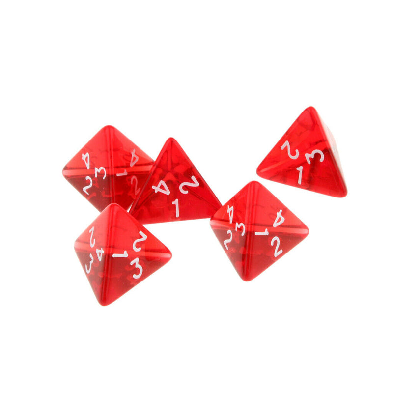 50x Acrylic Triangle Multi Side Dice 4 Side Dices Roleplaying Toys Red