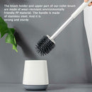 Soft Bristle Toilet Brush Holder Included Set WC Cleaning Bathroom