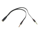 5 Pieces Audio Headphone Mic Splitter Cable Female to 2 Dual Male