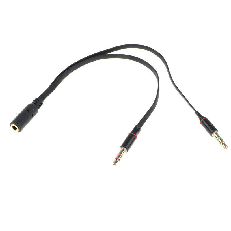 5 Pieces Audio Headphone Mic Splitter Cable Female to 2 Dual Male