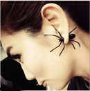 2pc Fashion Jewelry Cool Black Spider Ear Stud Earrings Cuff Gift for Women Girl