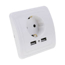1.5A Wall Charger Adapter Board Dual USB EU Plug Wall Socket Power Outlet Panel
