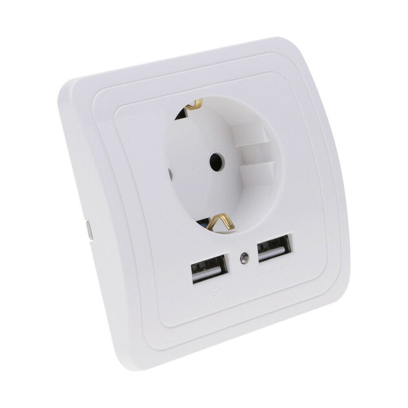 1.5A Wall Charger Adapter Board Dual USB EU Plug Wall Socket Power Outlet Panel