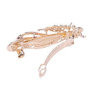 Lady Party Flower Design Rhinestone Detail Barrette Hair Clip