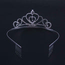 Women Crystal Crown Romatic Elegant Princess Hair Ornaments Jewelry A