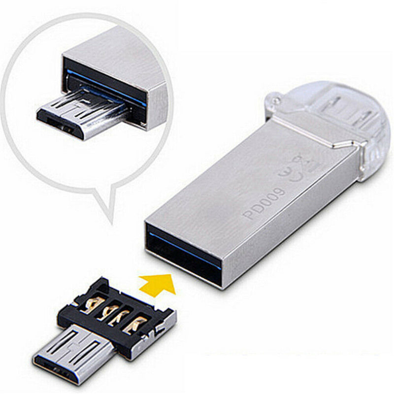 3Pcs Micro USB Male to USB Female OTG Flash Drive Adapters Converter For Phone &