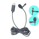 USB 2.5mm Wired Mini Clip-On Microphone Lavalier Lapel Mic Phone PC Recording