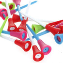 83mm Plastic & Rubber Cushion Top Golf Tees 100 PACK Wholesale Bulk Colorful