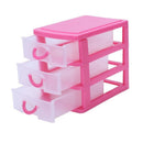 Mini translucent Drawer type plastic Storage Boxï¼ˆrose red 3 Layersï¼‰