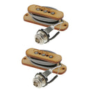 2pcs 3 String Cigar Box Guitar Pickup + Input Jack Pre-Wired Piezo Amplifier