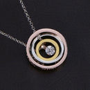 Elegant Women Shining Rhinestone Round Pendant Necklace Jewelry Gifts Decor