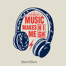 music headset iron on patches heat transfer pyrography for diy clothing decor BX