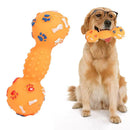 Colorful Dotted Dumbbell Shaped Squeeze Squeaky Faux Bone Pet Dog Toys AU