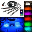 4x 12 LED RGB Car Interior Floor Neon Light Strip Atmosphere Lamp Remote Control