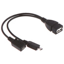 Splitter 1:2 Female To Micro Male + Female HOST OTG Adapter Cable JR