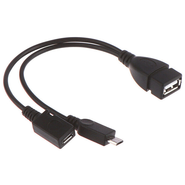 Splitter 1:2 Female To Micro Male + Female HOST OTG Adapter Cable JR