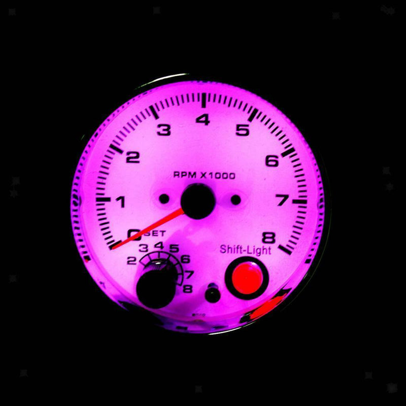 Universal 3.75'' 95mm Auto  Tachometer Gauges 7 Color Displaying LED 0-8000RPM