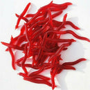 50PCS Red Earthworm Soft Worm Fishing Lures Bait Hooks Baits Tackle Crankbaits