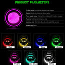 2x Car Cup Holder 7-color LED Light Pad Mat Interior USB Atmosphere E9V9
