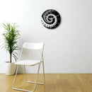Elegant Piano Key Clock Music Notes Wave Round Modern Wall Clock Without Ba