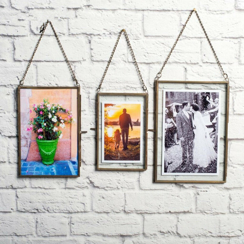 3xVintage Dual Sided Hanging Clear Picture