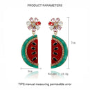 Cute Fruit Drop Earrings - Statement Colorful Shining Crystal Dangle Earrin