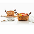 Creative hand-woven round hand-held fruit basket Bread basket wood basket p H4E9