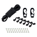 Kayak Canoe Bungee Kit Tie Down 8ft Rope 6pcs Nylon Padeyes 12pcs M5x30 Screws