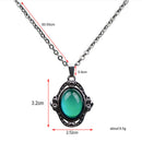 Zinc Alloy Oval Pendant Ring, Color Change Mood Necklace Choker Emotion Jewelry